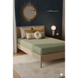 Favora %100 Pamuk Ranforce Premium Tek Kişilik Lastikli Çarşaf - Yeşil - 100 x 200