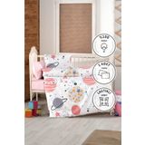 Favora Astromini Pembe %100 Pamuk Bebek Nevresim Takımı