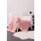 FAVORA Biocotton Triko Ponponlu Tv Battaniyesi - Pudra F1673