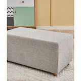 Favora Genma Ahşap Ayaklı Puf - Bej - 80 x 40