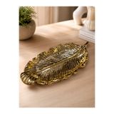 FAVORA Home Yaprak Desen Dekoratif Obje Gold