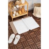 Favora Leoline %100 Pamuk Premium 2li Ayak Havlusu - Kahve - Beyaz - Kahverengi - Beyaz - 50 x 90 cm