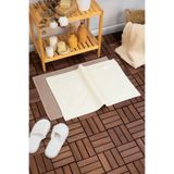 FAVORA Leoline%100 Pamuk Premium 2Li Ayak Havlusu - Kahve - Bej, F2488