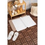 FAVORA Leoline%100 Pamuk Premium 2Li Ayak Havlusu - Kahve - Beyaz, F2488