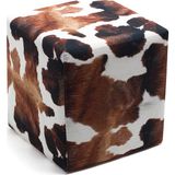 Favora Milky Puf - Kahverengi - Beyaz - 40 x 42