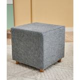 Favora Ranma Ahşap Ayaklı Puf - Gri - 40 x 40
