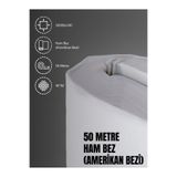 FAVORA%100 Pamuk 46 Tel Amerikan Bezi Ham Bez Punch Kumaş - Beyaz 5000X240 Cm, F2163