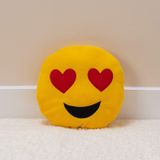Favore Casa Nakış İşlemeli Kalp Gözlü Emoji Yastık 35x35 cm