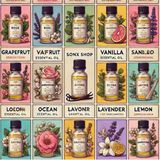 Favori 10'lu Set Esansiyel Uçucu Yağ Buhurdanlık Hava Nemlendirici Aroma Difüzörü Kokusu Esans - Siyah