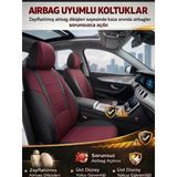 Favori Bordo Serisi Fiat Doblo İle Uyumlu Tam Set Oto Koltuk Kılıfı Arka Koltuk 2+1