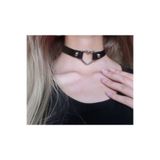 favori consept Siyah Deri Kalpli Choker - Tasma Kolye