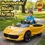 Favori Gt Sarı Uzaktan Kumandalı 4X2 12 Volt Akülü Araba - Rc Ferrari Akülü Araba