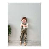 favorimkids Beyaz Gömlek Ekose Salopet Gömlek Papyon 3’lü Set Cool Takım