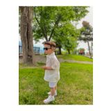 favorimkids Kısa Pamuklu Bebek Keten Gömlek