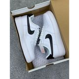 Favorispor Nike Air Force 1 '07 Unisex Beyaz - Siyah Sneaker All White | Black - Klasik Deri Spor Ayakkabı