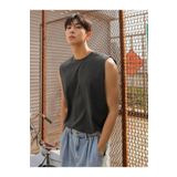 FAVORİST Erkek Sıfır Kol Baskısız Giyim Spor Giyim Oversize T-SHİRT