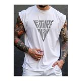 FAVORİST FUTURE Baskılı Kolsuz tshirt Erkek Sıfır Kol Giyim Spor Giyim Oversize T-SHİRT