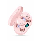Favors Dots E6s Bluetooth Kulaklık Hd Ses Extra Bass Yüksek Mikrofon Kalitesi Pembe Uyumlu