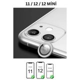 favorscase Apple Iphone 11 / 12 / 12 Mini Uyumlu Kamera Koruma Renkli Lens Koruyucu Temperli Cam