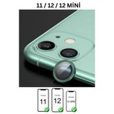 favorscase Iphone 11 / 12 / 12 Mini Uyumlu Kamera Koruma Renkli Lens Koruyucu Temperli Cam