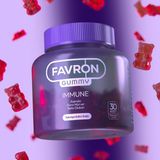 Favron Gummy Immune Aserola, Kara mürver, Beta Glukan, Vitaminler ve Çinko İçeren Çiğnenebilir Form