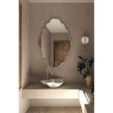 Faw Decor Modern Dekoratif Ahşap Çerçeveli Duvar Aynası - Gümüş - 118x76