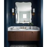 Faw Decor Premium Şık Asimetrik Ahşap Çerçeveli Ayna Ev Dekoru Estetik Duvar Aynası Banyo Aynası - Antrasit - 150x90