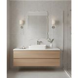 Faw Decor Premium Şık Asimetrik Ahşap Çerçeveli Ayna Ev Dekoru Estetik Duvar Aynası Banyo Aynası - Beyaz - 60x40