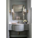 Faw Decor Premium Şık Asimetrik Ahşap Çerçeveli Ayna Ev Dekoru Estetik Duvar Aynası Banyo Aynası - Bronz - 110x80