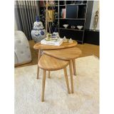 Fawdecor 3'lü Zigon Sehpa %100 Organik Kayın Ağacı