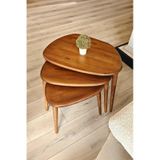 Fawdecor Amorphous 3'lü Zigon Sehpa Seti Ceviz
