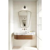 Fawdecor İtalyan Tarz Ahşap Çerçeveli Asimetrik Ayna Ev Dekoru Estetik Duvar Aynası Banyo Aynası
