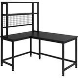 Faween Pro 140 cm Gömme Gün Işığı Led'li L Tipi Oyuncu ve Çalışma Masası - Siyah (CB010)