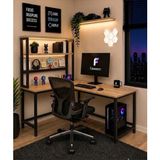 Faween Pro 140 cm Oyuncu Masası, Bilgisayar Masası, Gamer Masası, Çalışma Masası, Led'li, Metal Ayaklı, Çam - Atlantik Çam