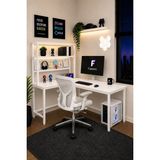 Faween Pro 160 cm Oyuncu Masası, Bilgisayar Masası, Gamer Masası, Çalışma Masası, Led'li, Metal Ayaklı, Beyaz