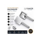 FAWER Faucet & Shower 304 Paslanmaz Krom El Duşu Duş Başlığı - 408m