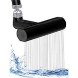 FAWER Faucet & Shower 360° 4 Farklı Modlu Fonksiyonel Şelale Perlatör Musluk Batarya Ucu Başlığı - Siyah