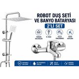 FAWER Faucet & Shower Fawer Krom Robot Duş Seti & Krom Banyo Bataryası 2li Set