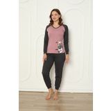 Fawn 04-3024 İnterlok Kumaş Minnoş Kedili Kışlık Ev Kadın Pijama Takımı