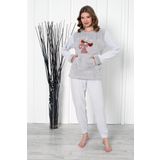 Fawn 04-3301 Peluş Welsoft Polar Kışlık Yumoş Geyikli Kadın Pijama Takımı