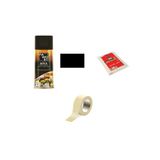 Fawori Metalik Sprey Boya Metalik Siyah / 20M2 Koruma Örtüsü / 5Cm Maskeleme Bandı