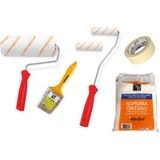 Fawori Saten Rulo 20 cm +Mini Rulo 11 Cm+Yedek Uç+Kestirme Fırça 70 mm +20M2 Koruma Örtüsü+Band (Iç Çephe)