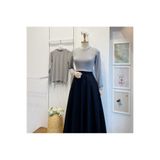 Faya Boutique Gri Basic Penye Bluz