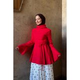 Faya Boutique Kırmızı Keten Milen Tunik