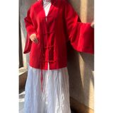 Faya Boutique Kırmızı Miyori Vual Keten Tunik
