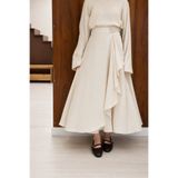 Faya Boutique Taş Rengi Keten Anvelop Heather Etek
