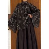 fayaboutique.com Kahverengi Flowers Velissa Bluz