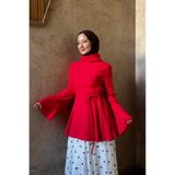 fayaboutique.com Kırmızı Keten Milen Tunik