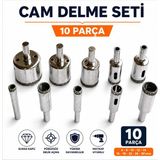 Fayans Porselen Cam Seramik Delme Ucu Seti 10 Parça Elmas Kaplı Boru Tipi Matkap Ucu - Çok Renkli - Standart