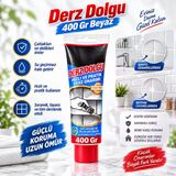 Fayans Seramik Mermer Yer Duvar İçin Tamir Wc Banyo Tadilat Derz Dolgu Beyaz 400 Gr